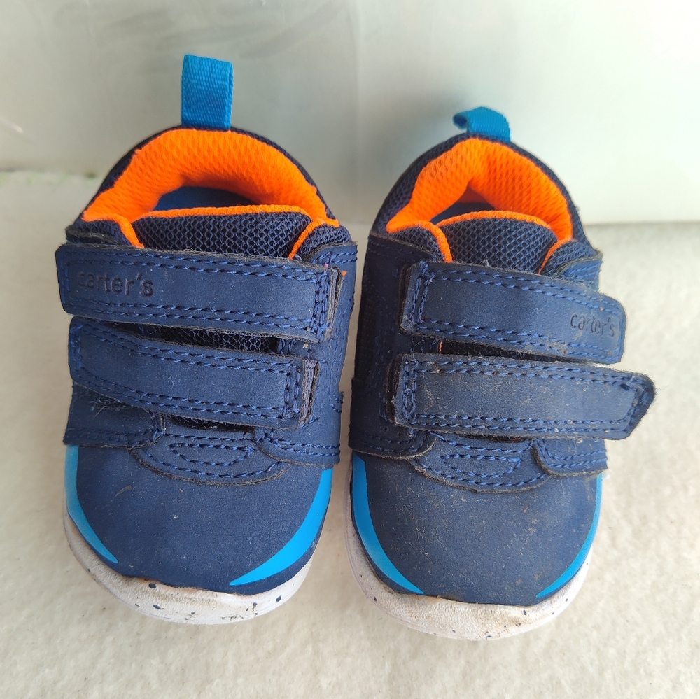 Sneakers Boys Size 2 Infant Blue Orange Speckled Straps
